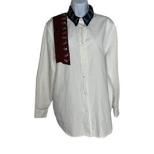 Karen Scott Vintage Reversible Interchangeable Christmas Tree Holiday Blouse M